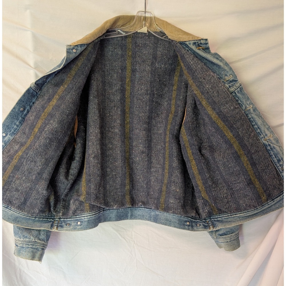 Vintage Lee Denim Jacket XL Blanket Lined Corduroy Collar Western Ranch Workwear - Picture 3 of 5